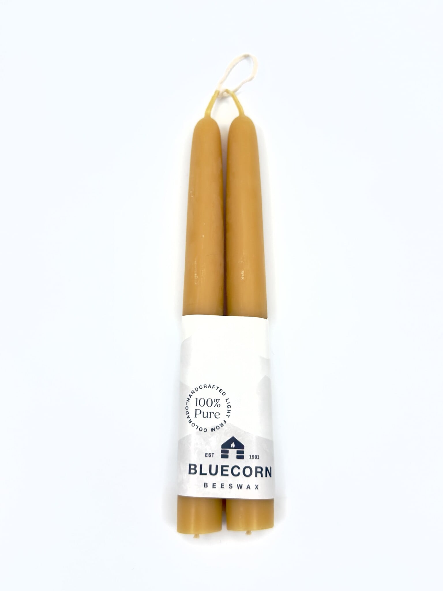 Solar Taper Candles Pair - Beeswax 8 Inches