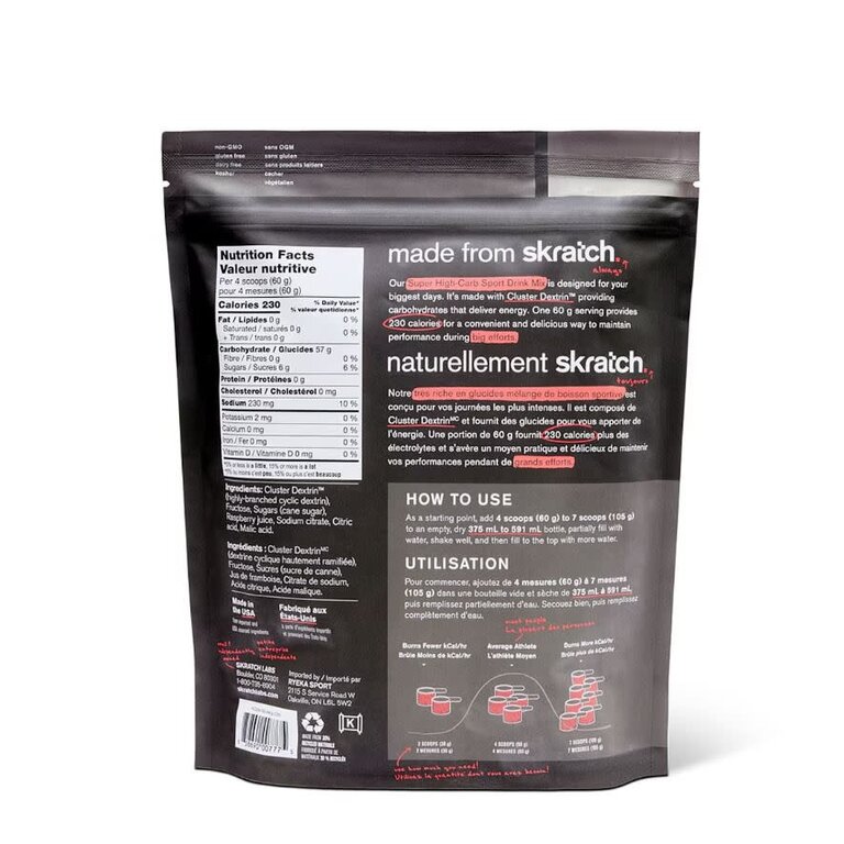 Skratch Labs Poudre électrolyte Super High Carb Skratch Labs 840g