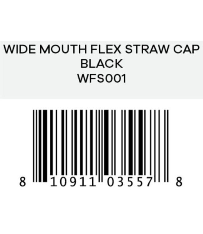Wide Mouth Straw Flex Cap Black
