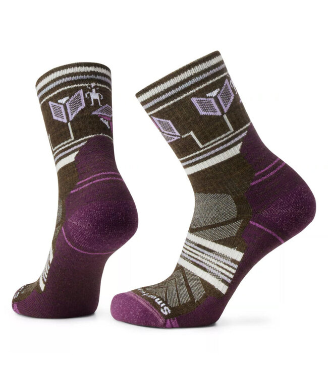Hike Castle Peak Pattern Mid Crew Socks Light Cushion