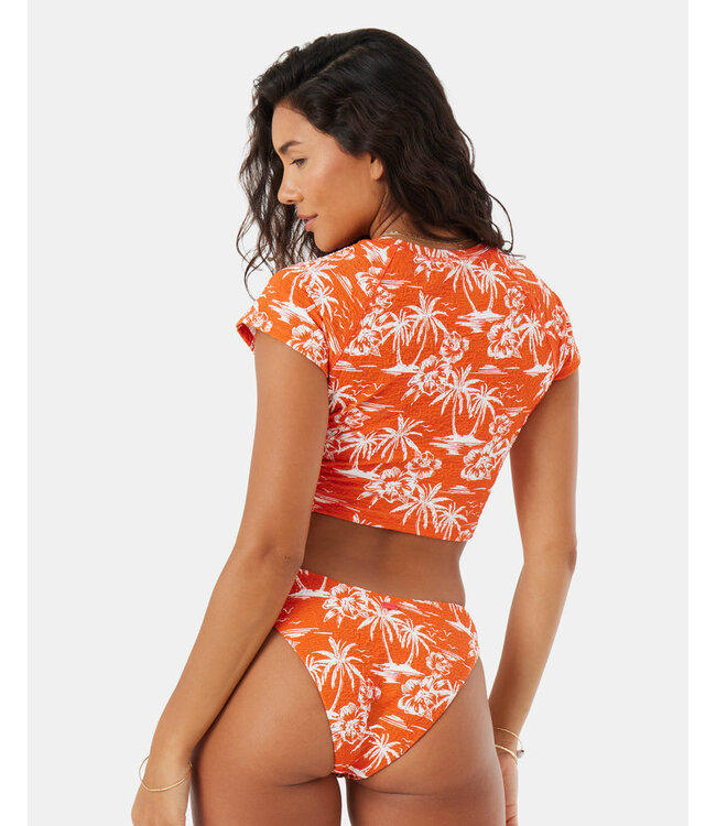 VACAY VIBES CROP SS RASHGUARD