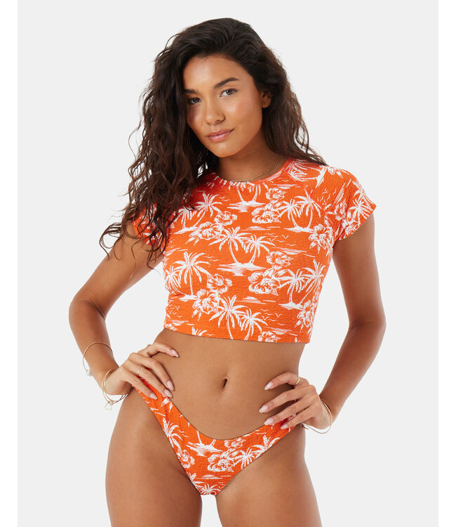 VACAY VIBES CROP SS RASHGUARD