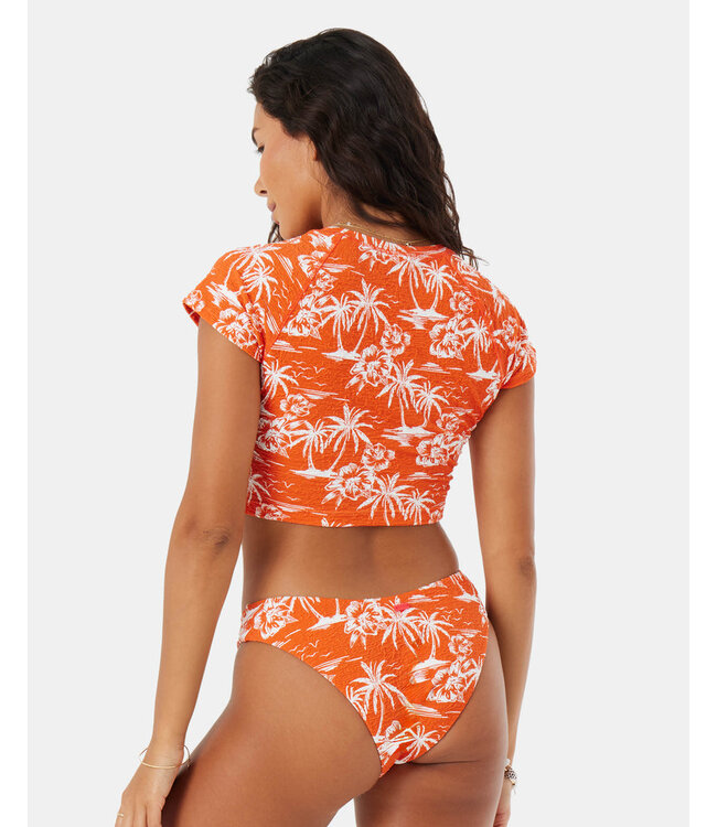 VACAY VIBES CROP SS RASHGUARD