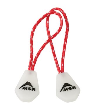 MSR Night Glow Zipper Pulls  Red/White