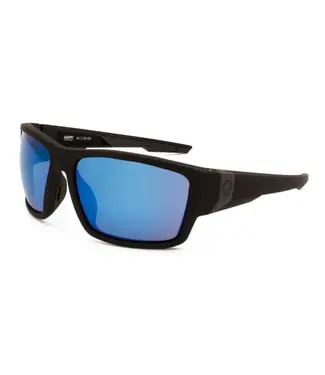 Spy Optic Dirty Mo Tech Soft Matte Black  Happy Dark Gray Green With Dark Blue Spectra Mirror