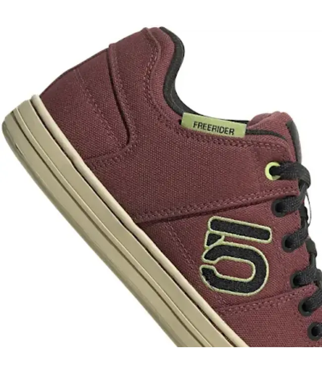 Five Ten Freerider Canvas Flat Shoes - Women's, Quiet Crimson/Core Black/Pulse Lime, 8.5