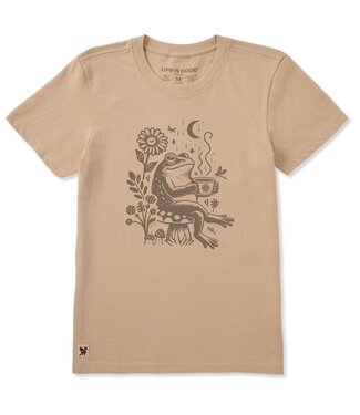 LIFE IS GOOD Crusher Tee SS Wmn Frog on a Toadstool