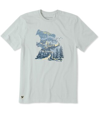 LIFE IS GOOD Crusher LITE Tee Men Bear Mountainscape