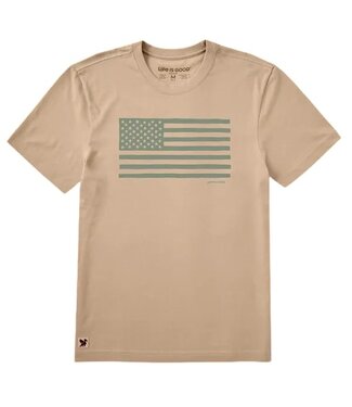 LIFE IS GOOD Crusher Lite Tee SS American Flag Men