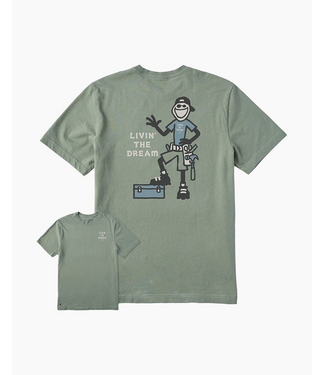LIFE IS GOOD Crusher Tee SS Men Jake Livin' the Dream Handyman