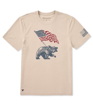LIFE IS GOOD Crusher Tee SS American Bear Flag Men