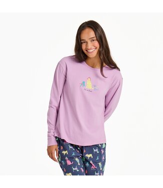 LIFE IS GOOD Warm Winter Dogs Trio LS Snuggle Up Sleep Tee