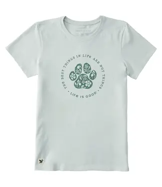 LIFE IS GOOD Crusher LITE Wmn Best Things in Life Are Dog Paws Floral