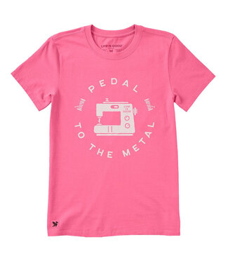 LIFE IS GOOD Crusher Tee Wmn Pedal to the Metal Sewing