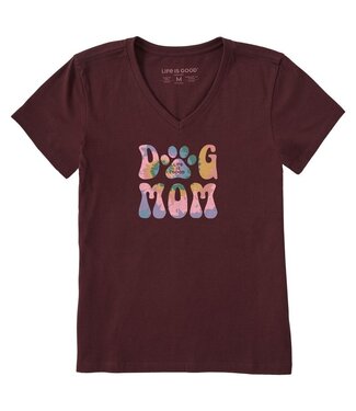 LIFE IS GOOD Crusher Tee Wmn Tie Dye Dog Mom