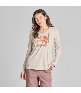 LIFE IS GOOD Crusher-LITE Hooded Poppy Field Wmn