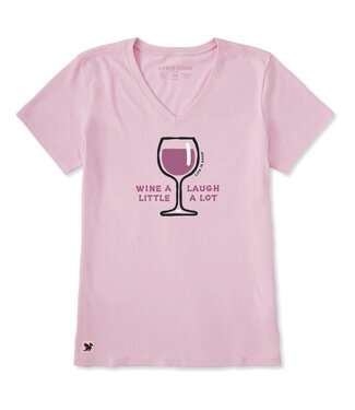 LIFE IS GOOD Crusher LITE Vee Wmn  Wine a Laugh Little a Lot