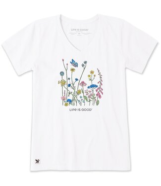 LIFE IS GOOD Crusher LITE Vee Wmn Butterfly Flower Power