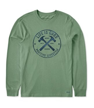 LIFE IS GOOD Work With Your Hands Hammers LS Crusher Tee