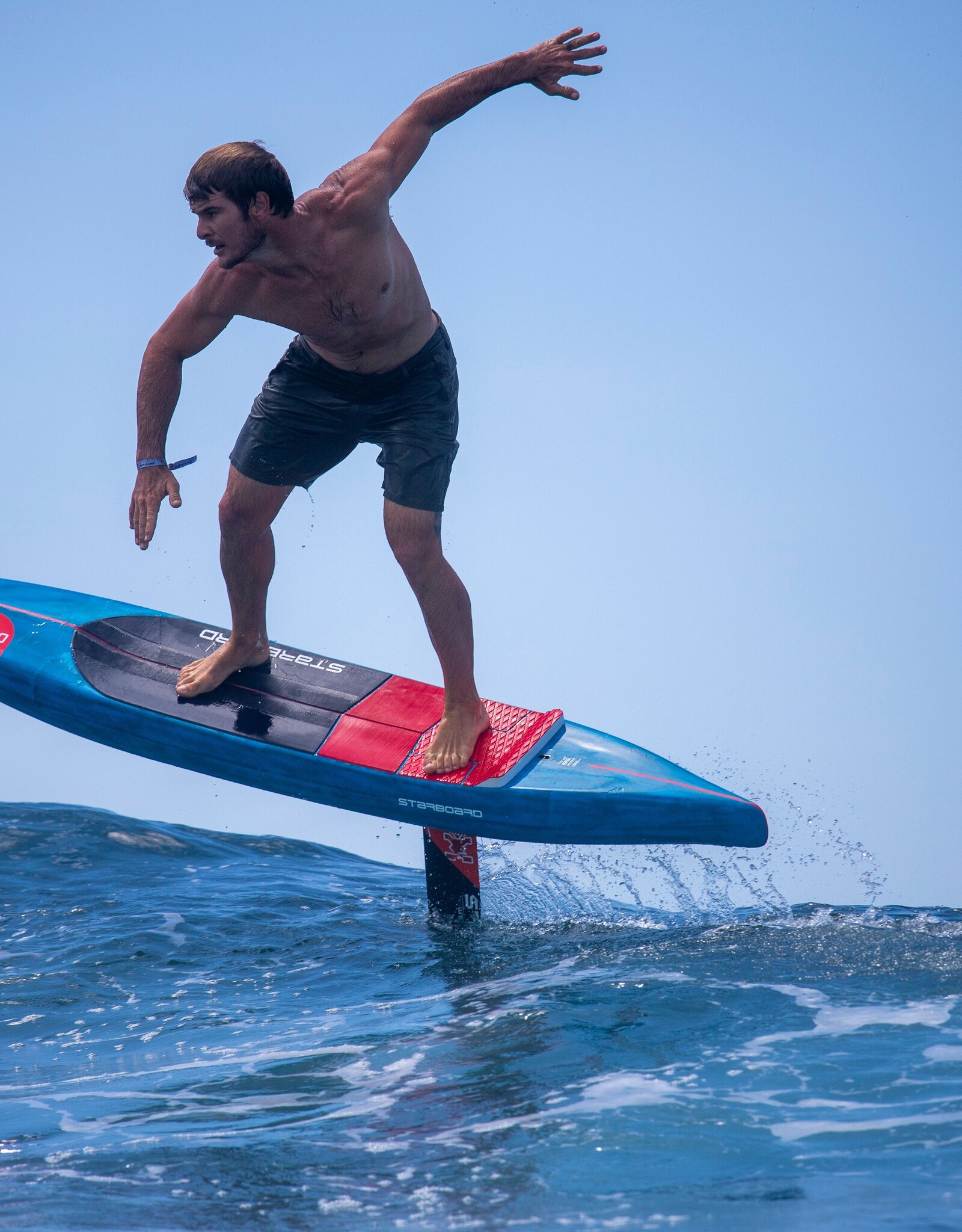 Starboard 2025 STARBOARD ACE FOIL LIGHTNING 8'2 X 18" BLUE CARBON - NO FOOTSTRAPS