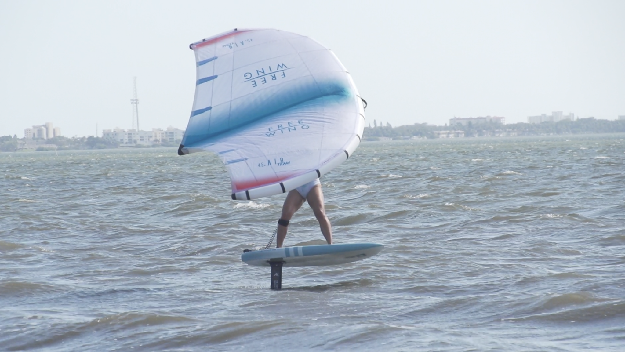 Kristen Cooper wing foiling at Kelly Park