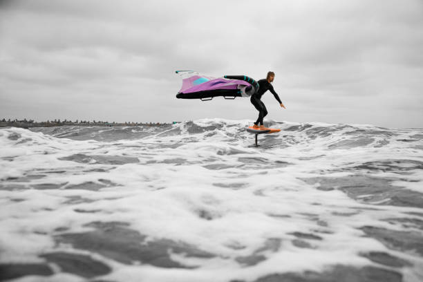 Wingfoiler Carving Waves on Florida’s East Coast