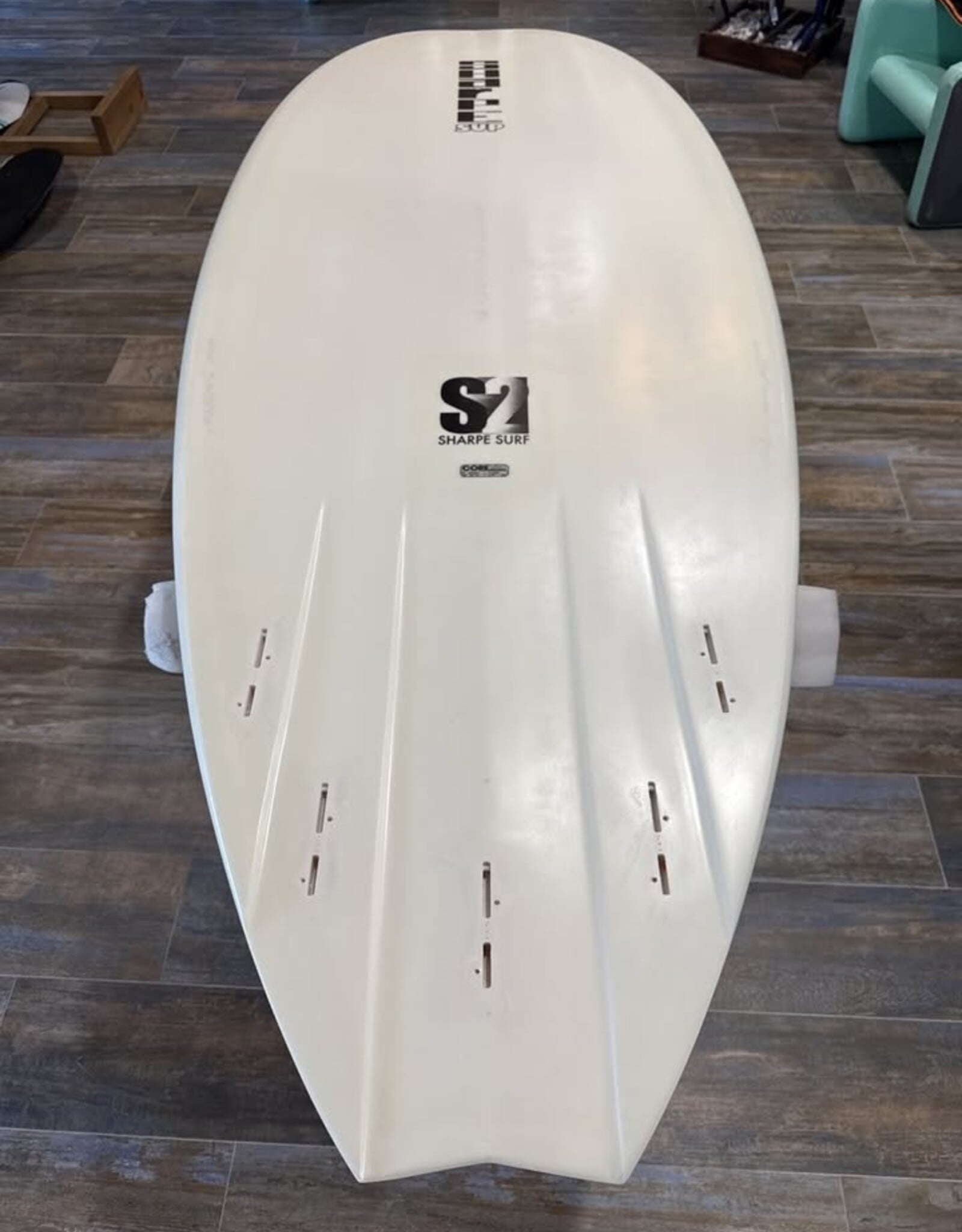 USED CoreVac Stu Sharpe Surf SUP Paddleboard 7’6” X 31.5” X 3.3” (98L Estimated)