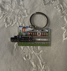 Charles Products Metal Keychain with Sliding Train