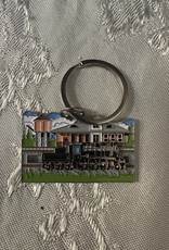 Charles Products Metal Keychain with Sliding Train