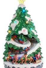 Battery Operated Lighted Musical Christmas Tree With Moving Train