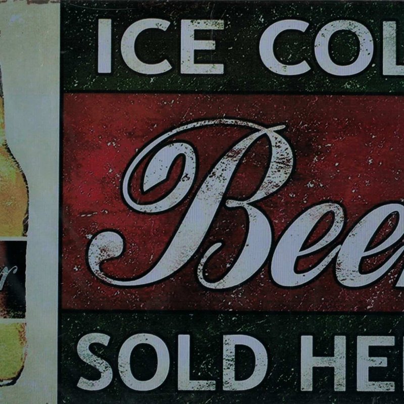 Tin Plate Ice Cold Beer 30 x 20cm