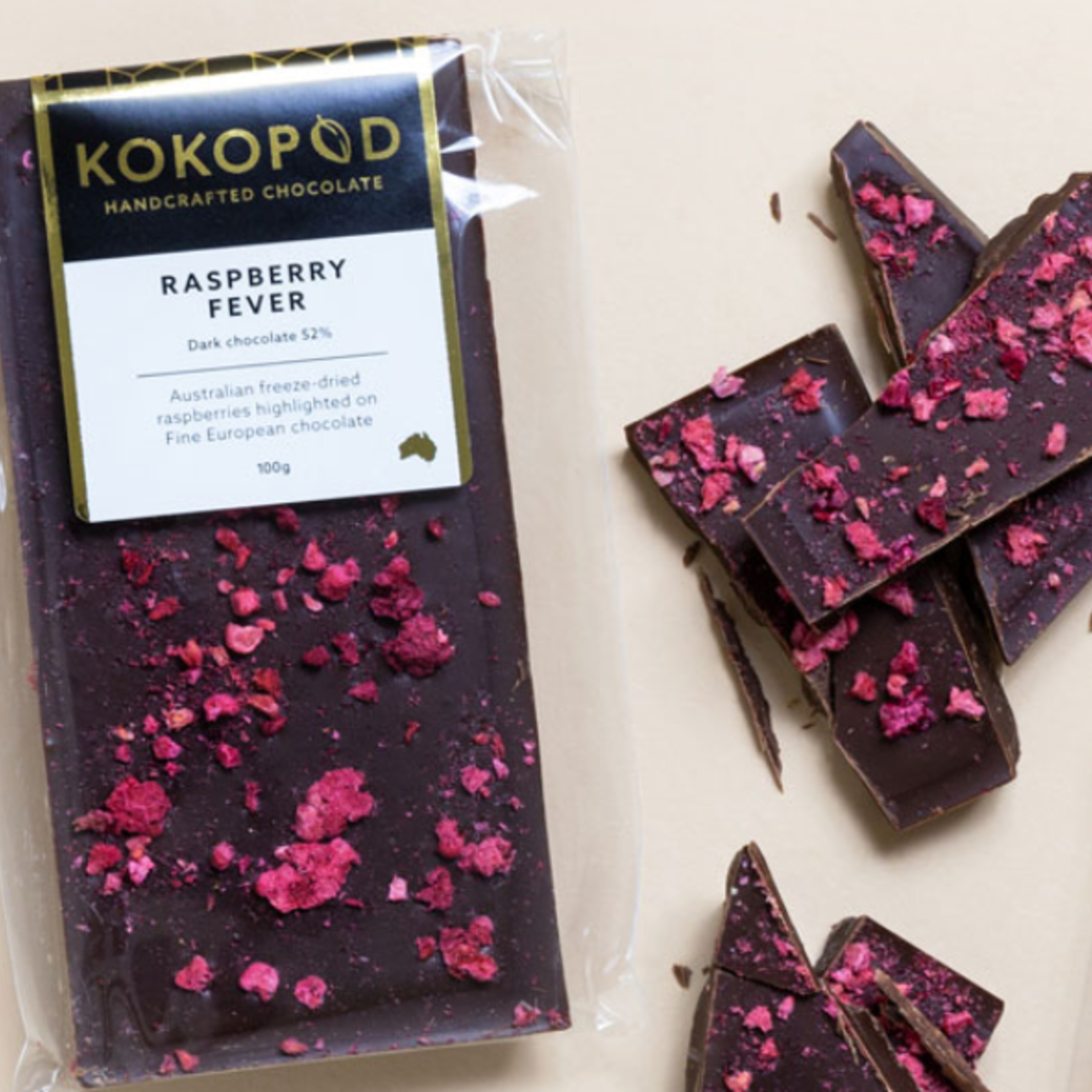 KOKO Raspberry Fever Chocolate Block 100g KOKOPOD