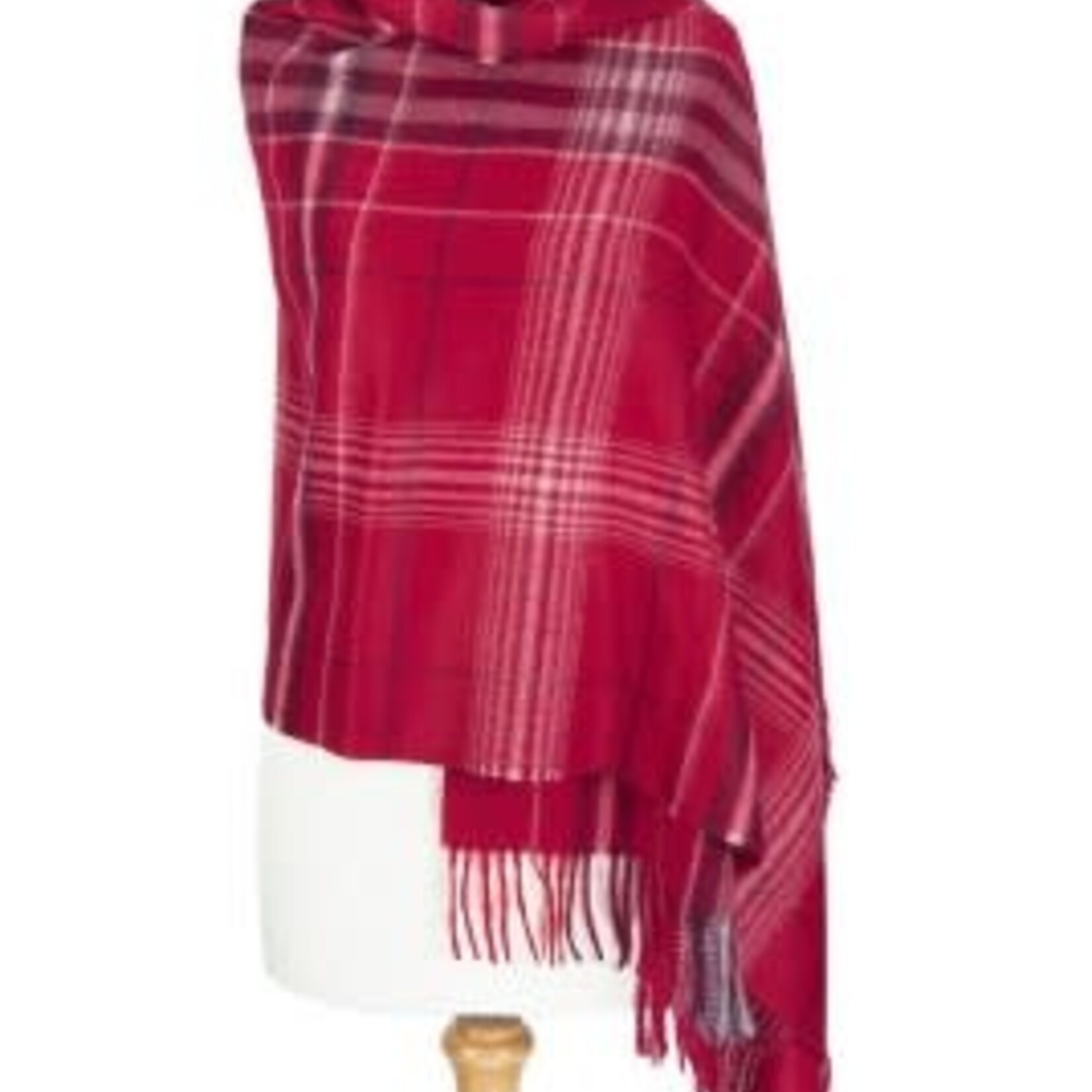 Suri Alpaca Shawl Mora Red Check