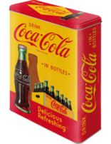Coke In Bottles Yellow Retro Tin (xl)