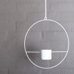 HALO White- Hanging Metal Ring Planter 60mm