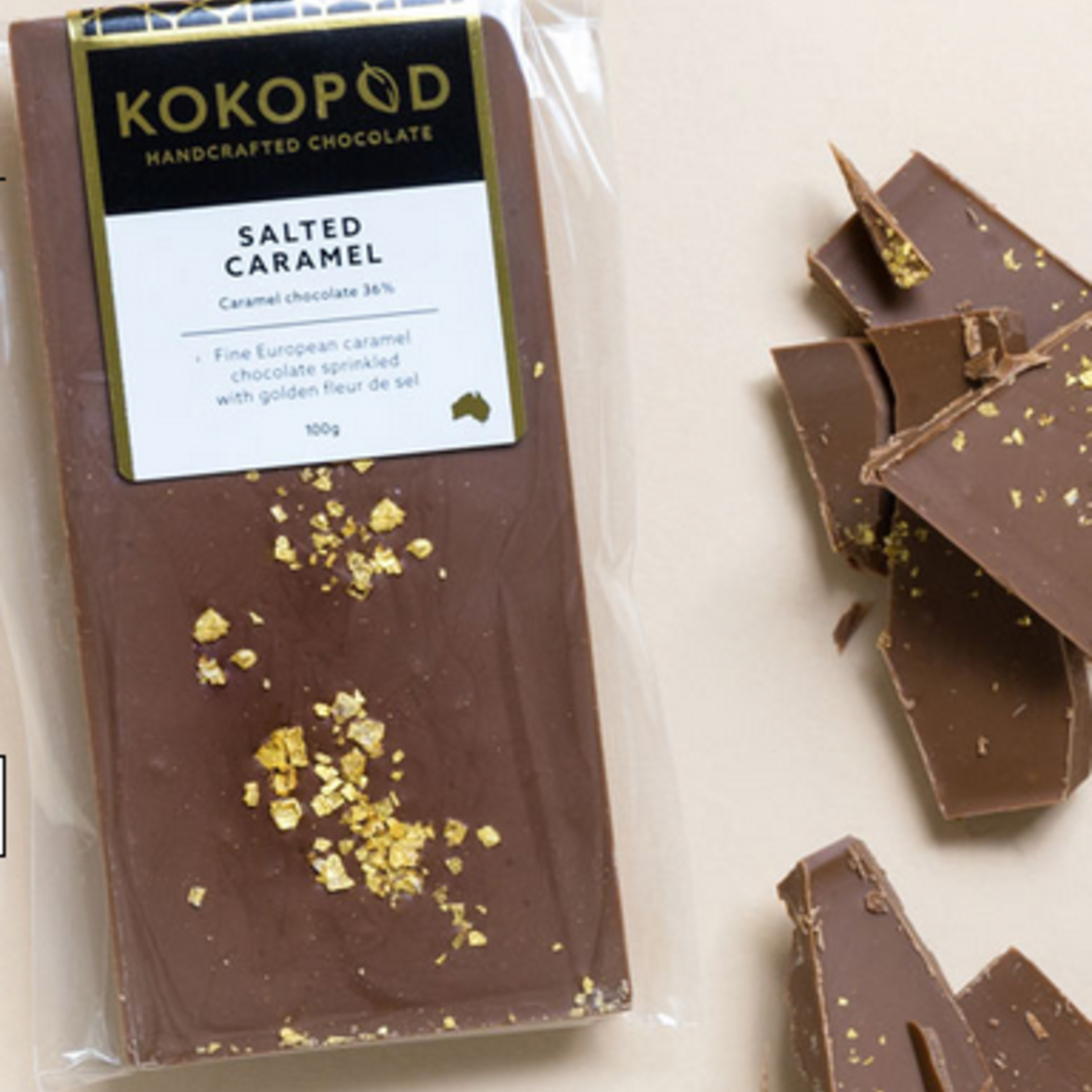 Salted Caramel Chocolate Block 100g KOKOPOD