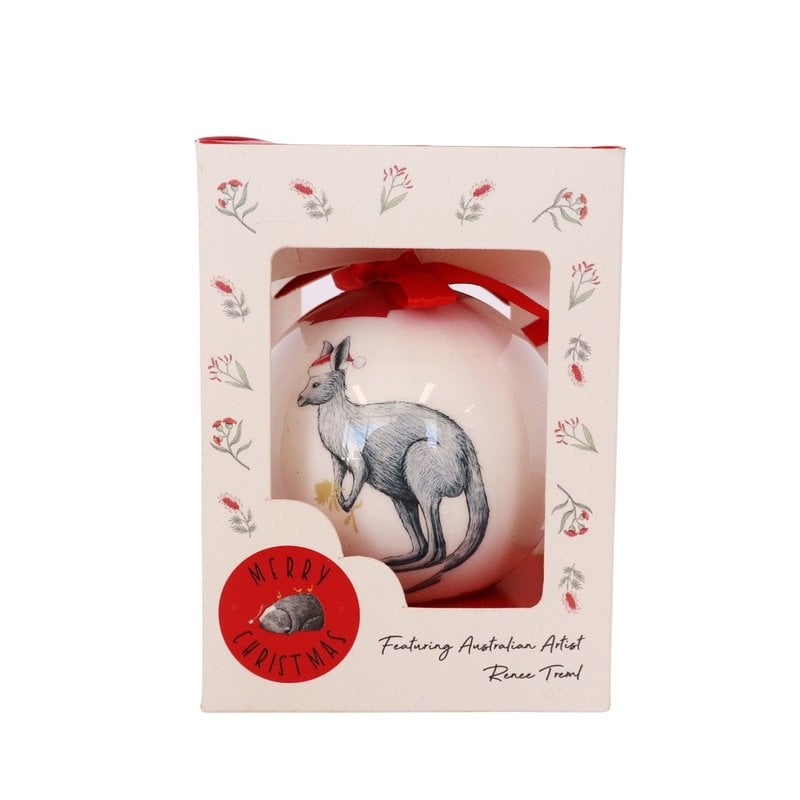 RT Christmas Kangaroo Bauble Gift Box Red 7cm