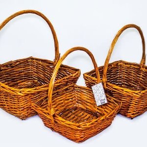 Willow Basket Square Honey Small