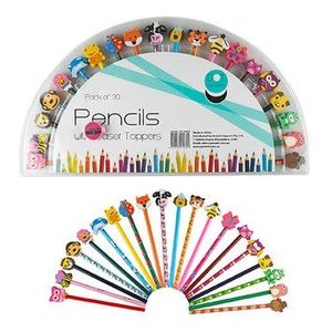 Pencil And Erasers Toppers Set 20