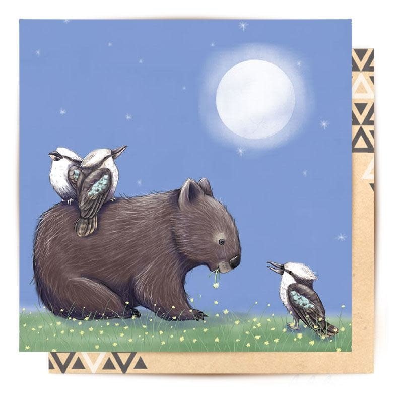 Mini Card Nightime Wombat 8X8cm