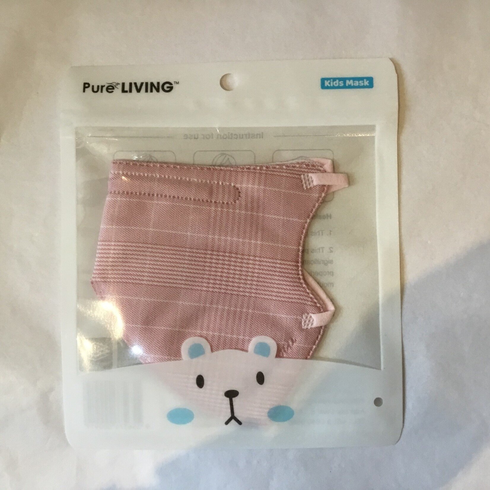 Kids Mask Plaid Pink