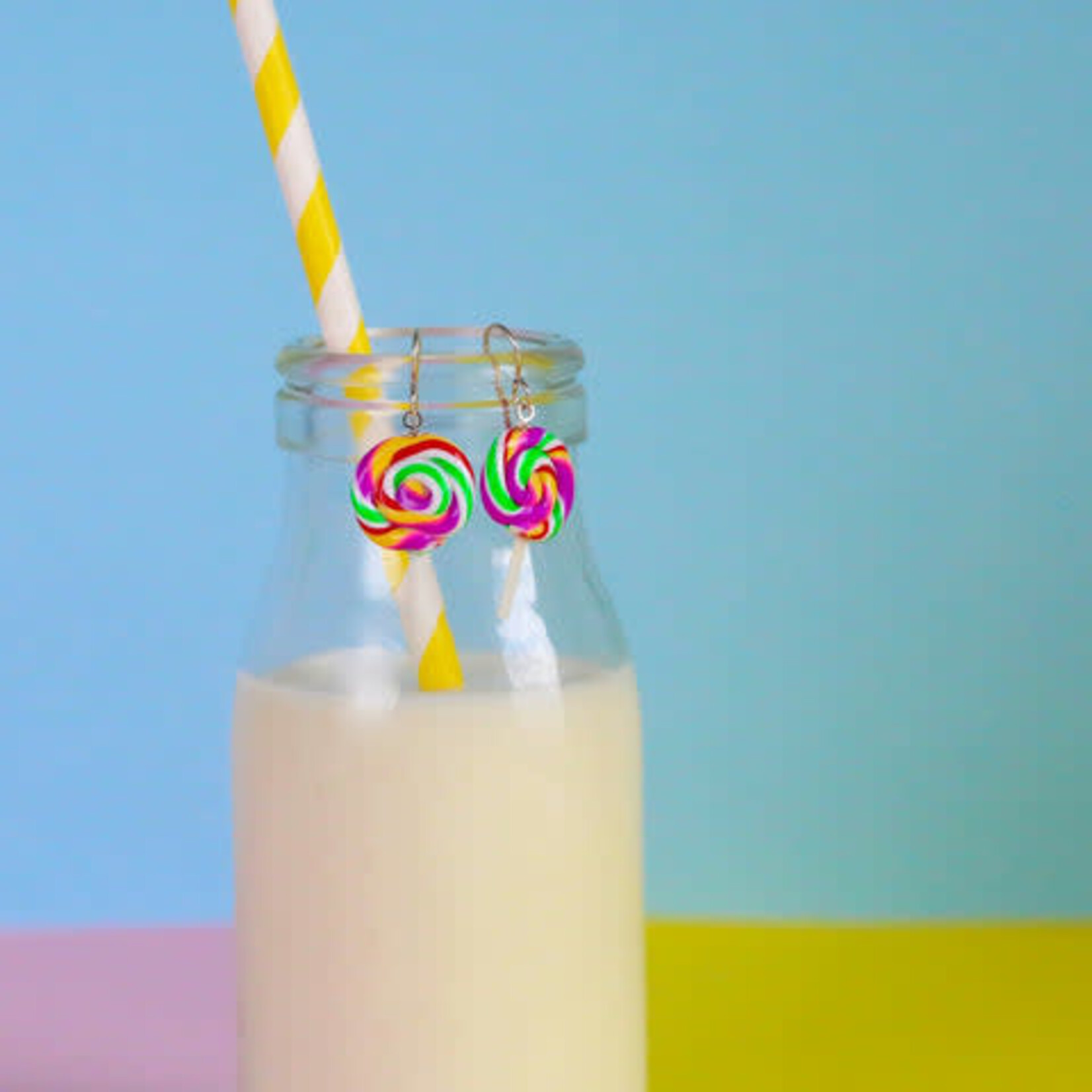 Swirl Lollipop Dangle Earring