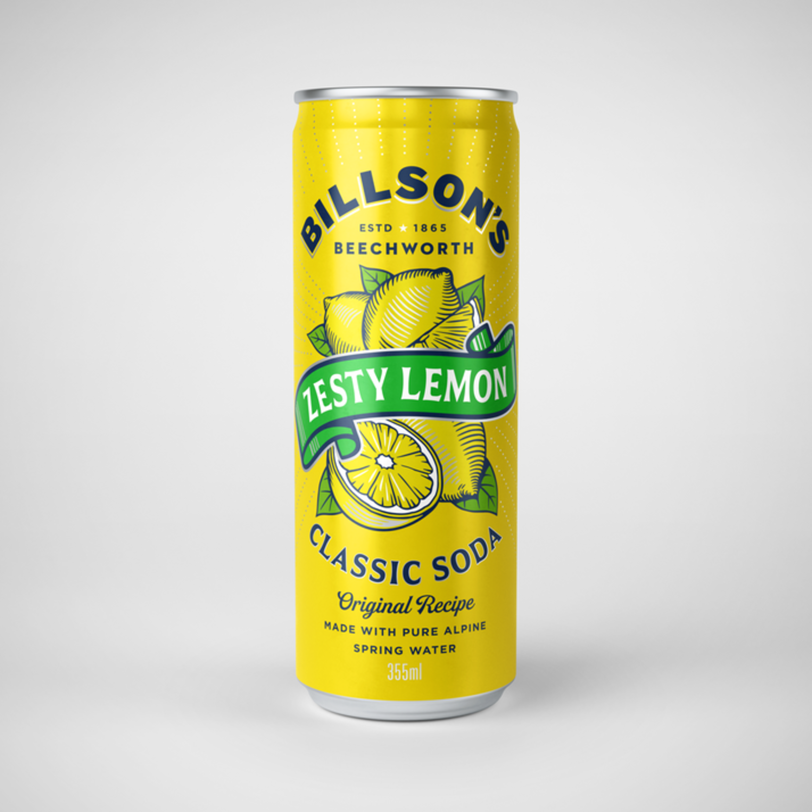 Classic Soda Zesty Lemon 355ml Billson’s