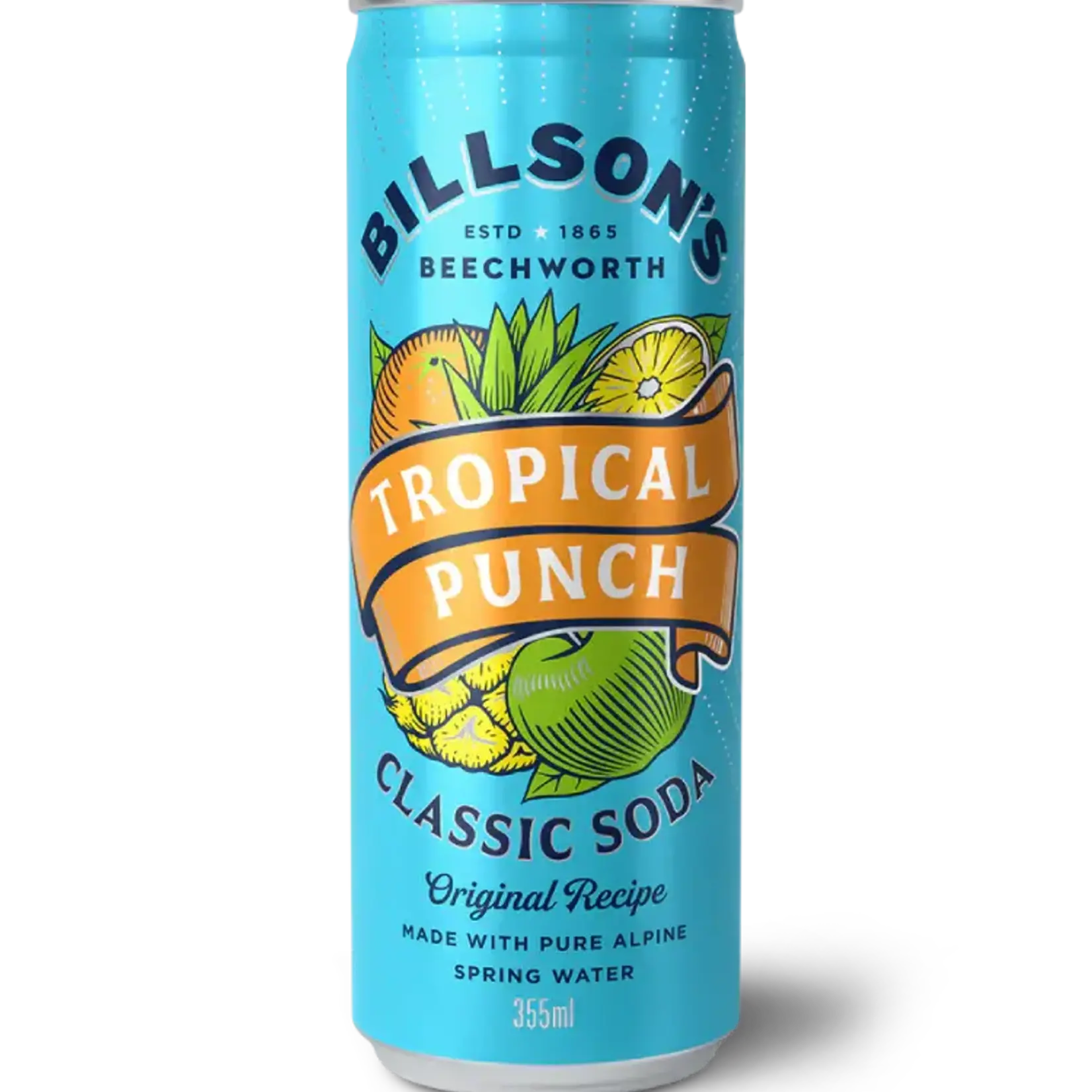 Classic Soda Tropical Punch Billson's 355ml
