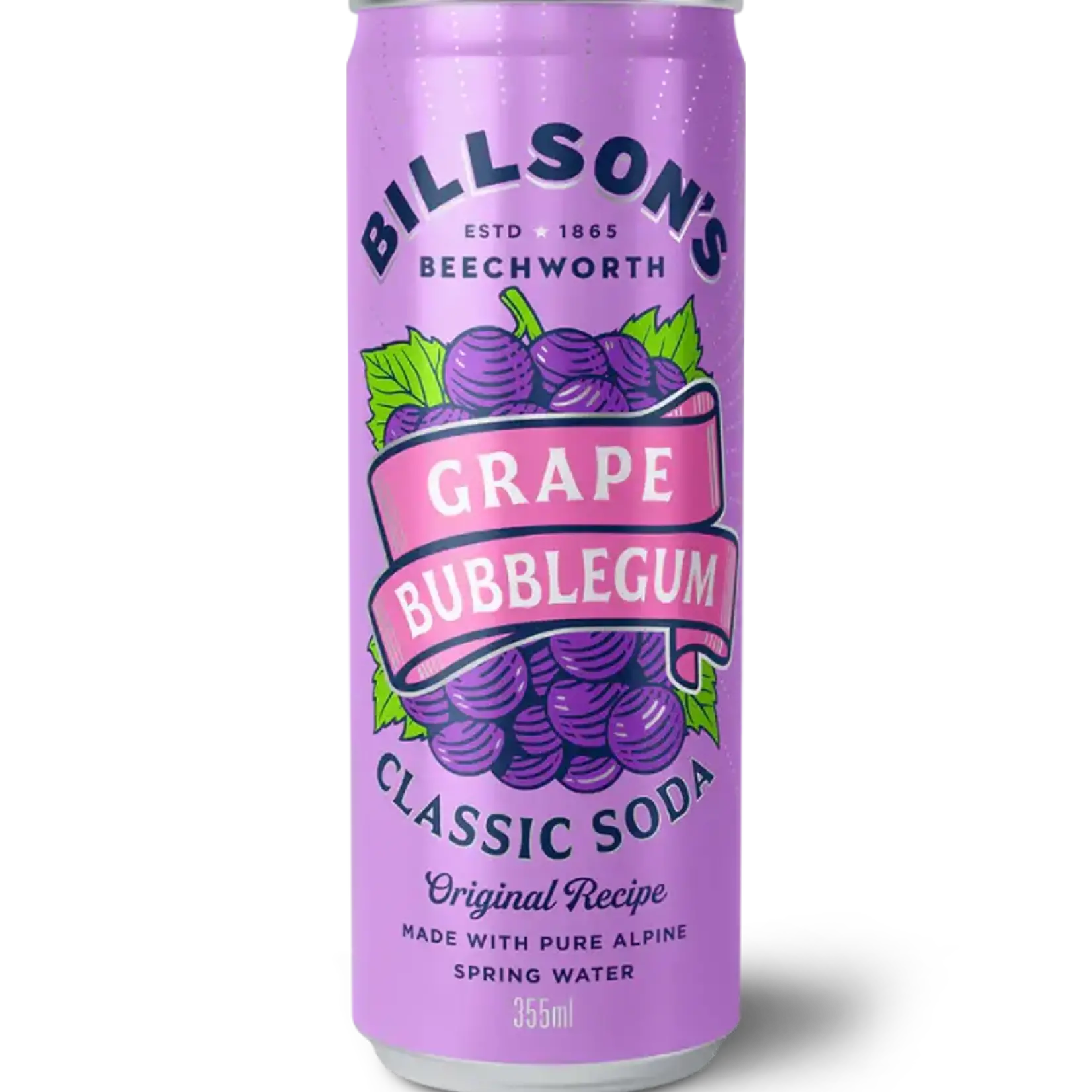 Classic Soda Grape Bubblegum Billson's 355ml