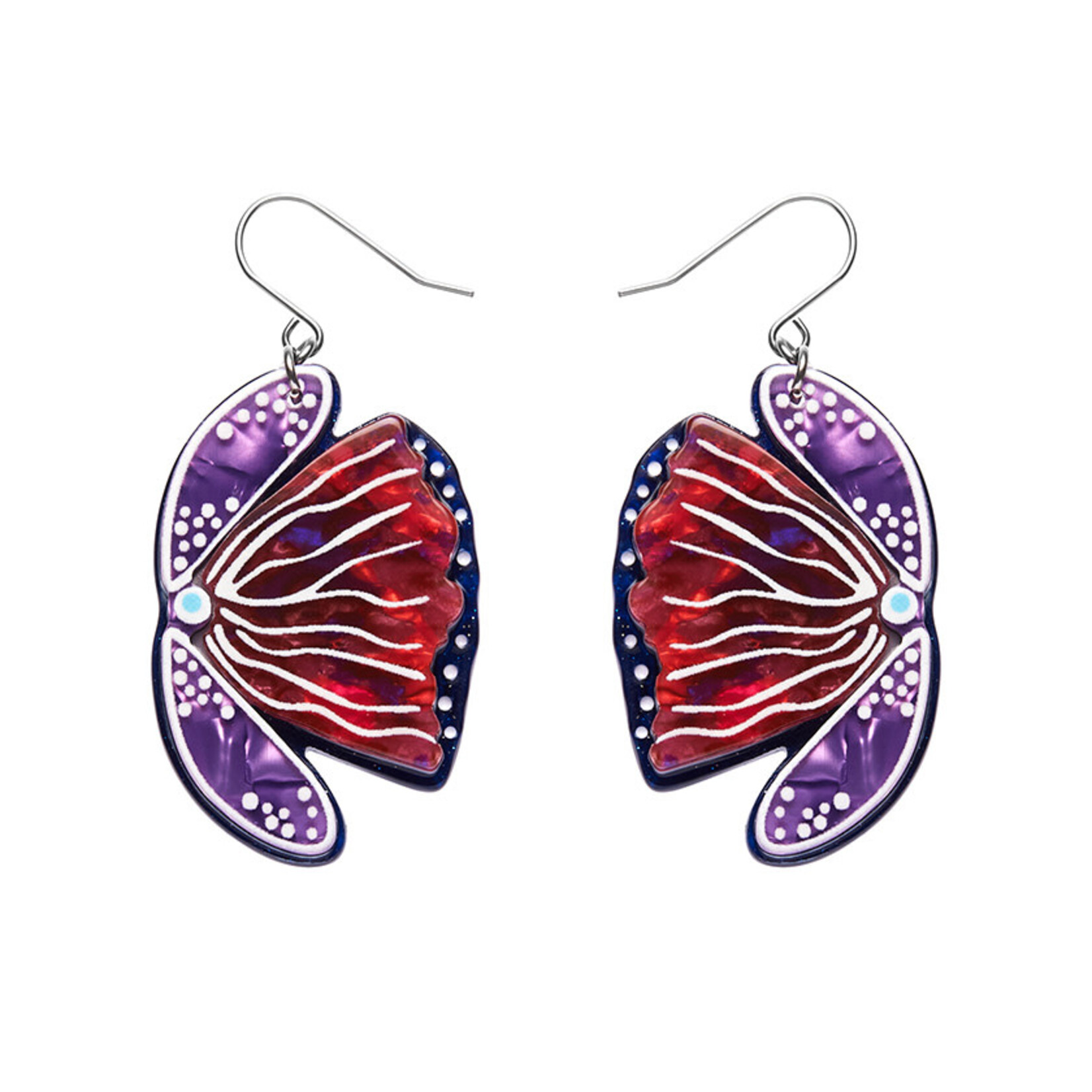 Fervent Feather Flower Drop Earrings ERSTWILDER