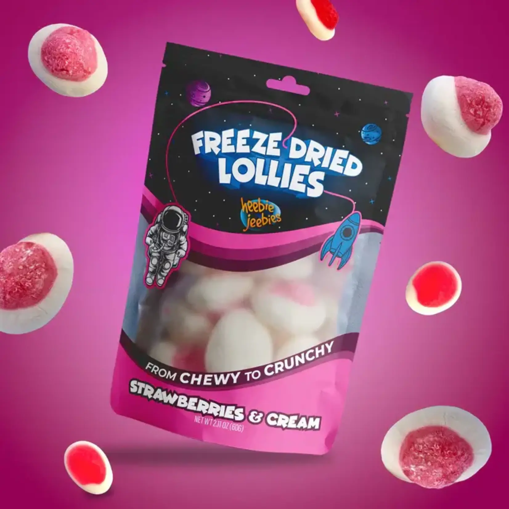 Large Strawberry Cream Freeze Dried Heebie Jeebies