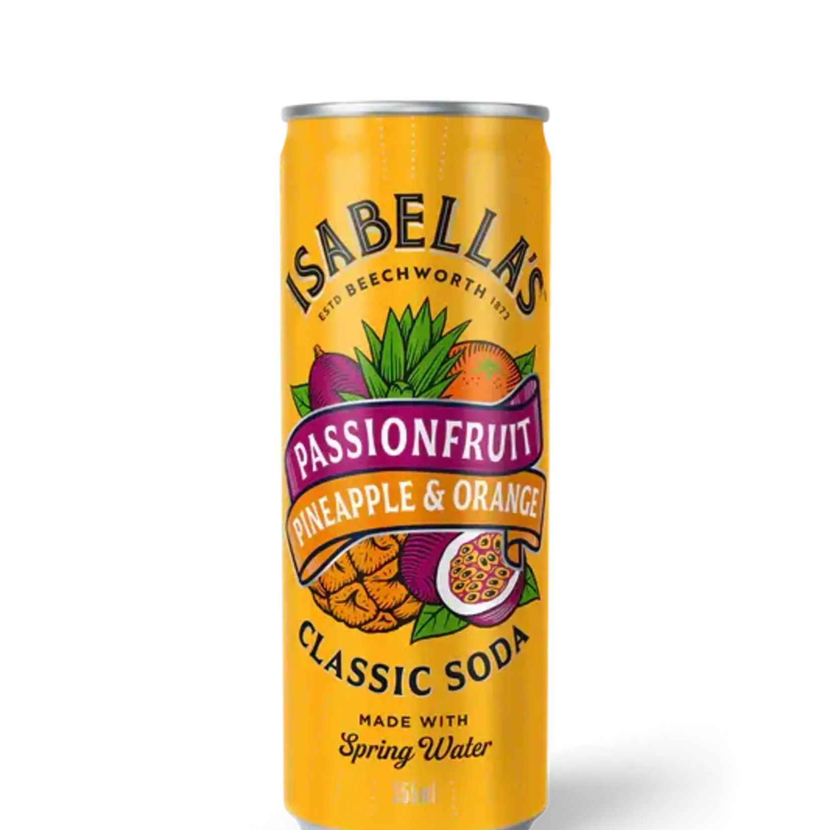 Isabella's Classic Soda Passionfruit, Pineapple and Orange 355ml Billson’s