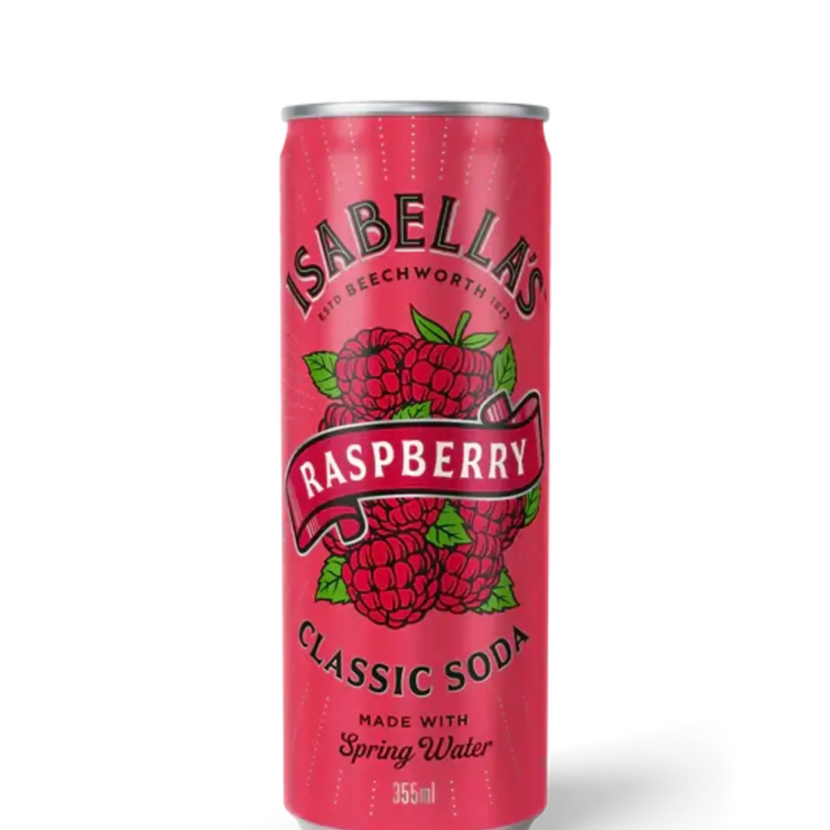 Raspberry Isabella's Classic Soda 355ml Billson’s