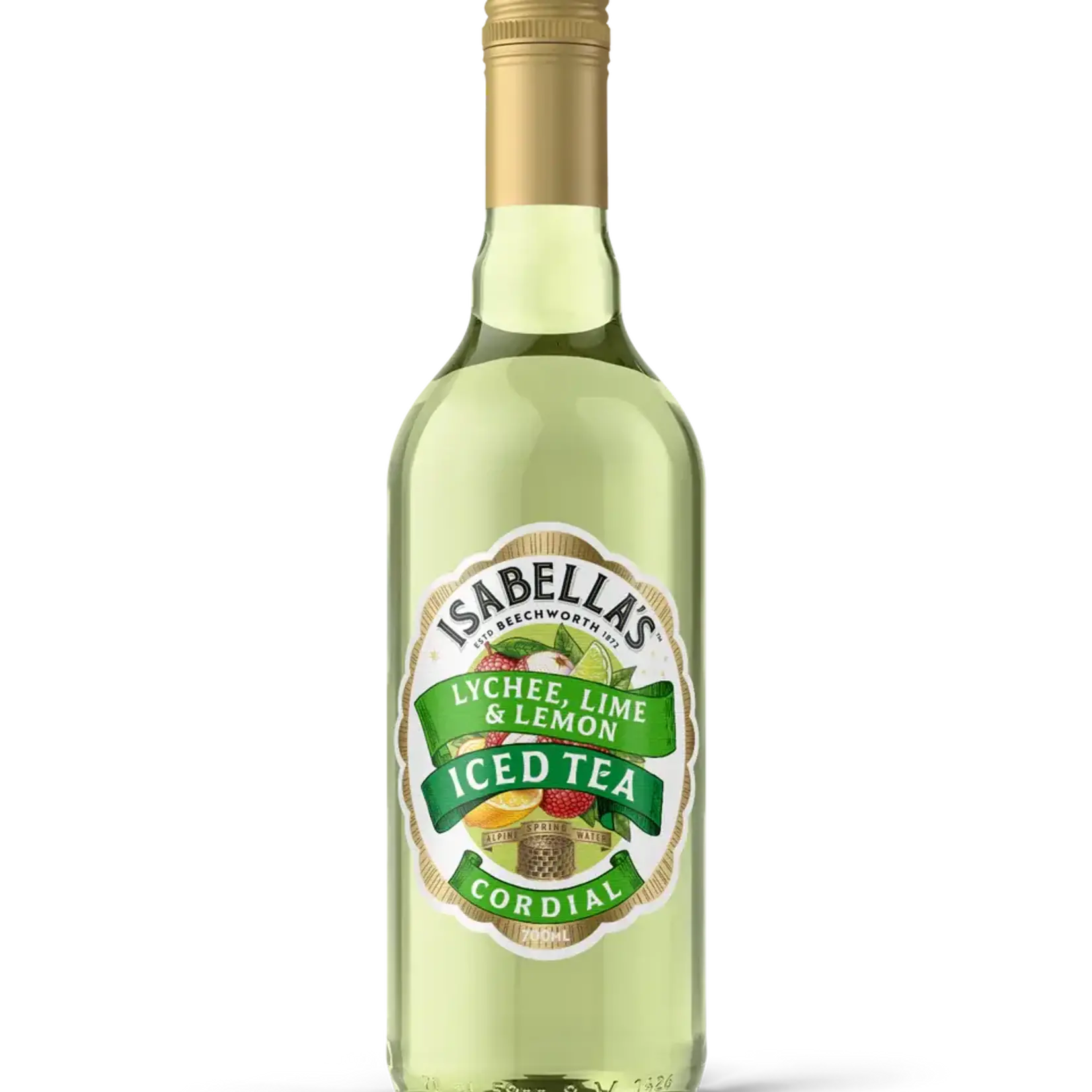 Lychee, Lime and Lemon iced tea Isabella's  Cordial 700ml Billson's